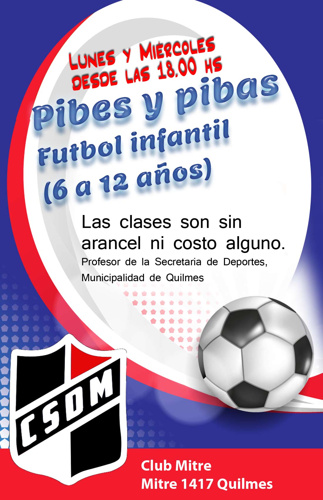 Futbol Infantil Pibes y pibas de 6 a12 aÃ±os